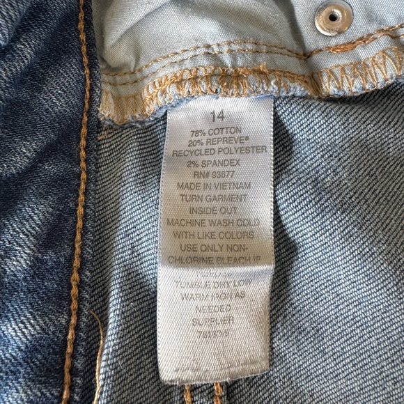 A.N.A Ripped Jeans Fringe Bottoms Sz 14 Straight Leg NWOT Soft Denim High Waist - Picture 5 of 7